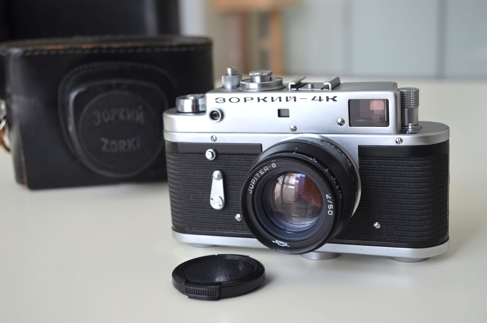 Zorki 4k Soviet Rangefinder Camera 35mm with Jupiter 8 2/50mm S/N 73711411