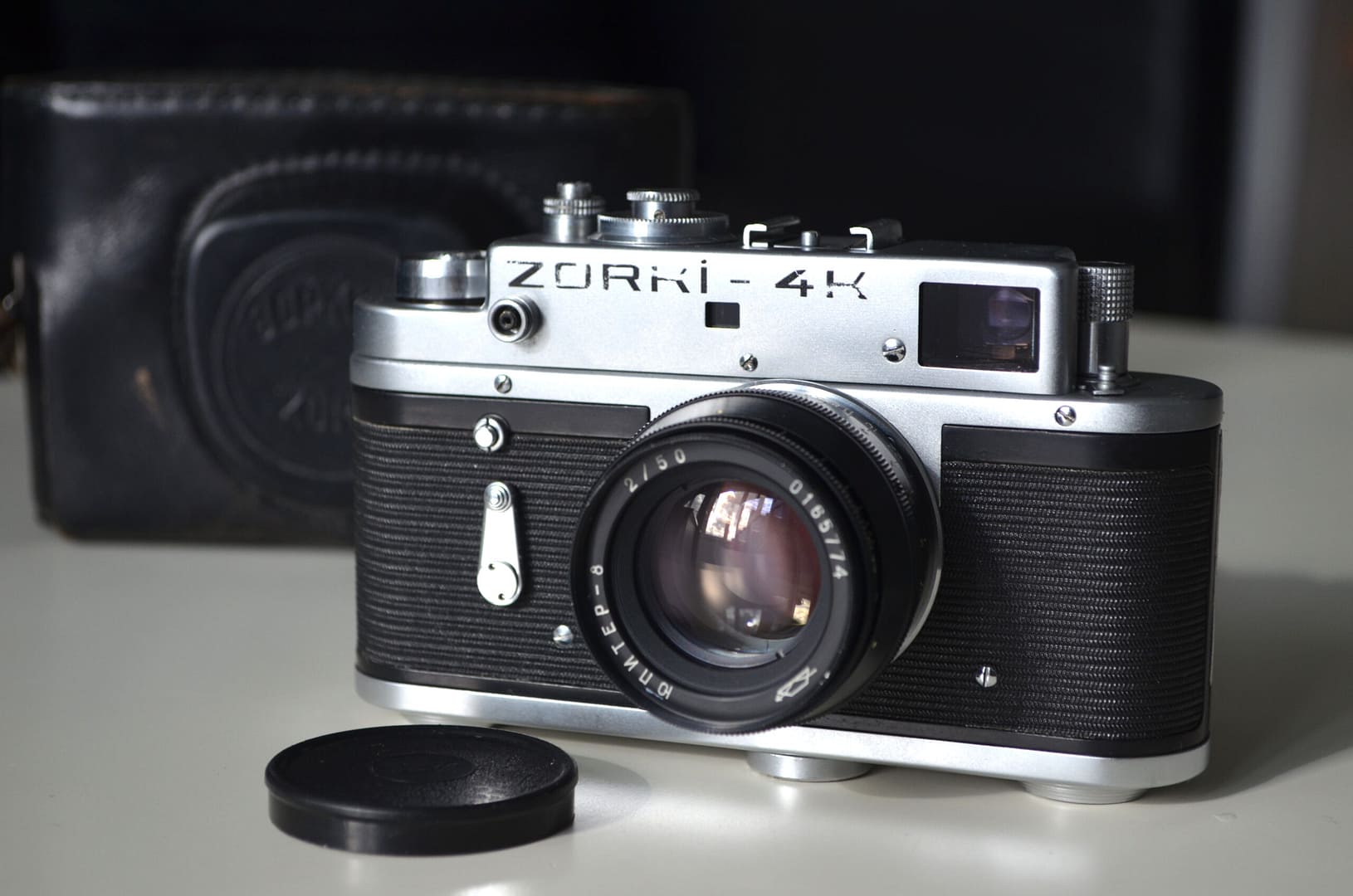 Zorki 4k Soviet Rangefinder Camera 35mm with Jupiter 8 2/50mm S/N 7371141