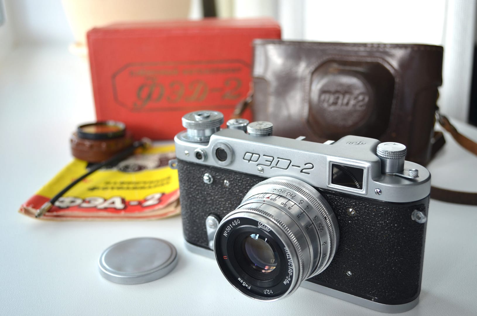 FED-2 INDUSTAR-26M 5cm f2.8＆コムラ105/2.8 FED 2 Soviet film rangefinder camera Industar-26m f2.8/50mm