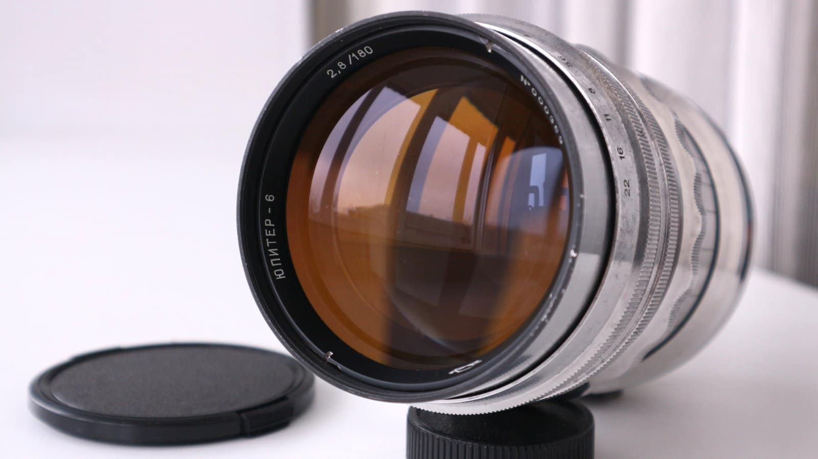 JUPITER-6 f2,8/180mm Soviet long-focus lens for SLR m39/m42 S/N 000369