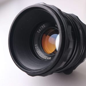 Rare Black Industar 29 2.8/80 lens for Salut Medium Format