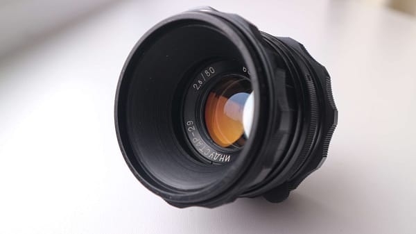 Rare Black Industar 29 2.8/80 lens for Salut Medium Format
